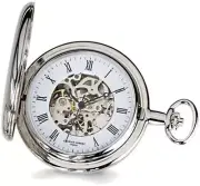 Charles Hubert Chrome-finish White Skeleton Dial Pocket Watch