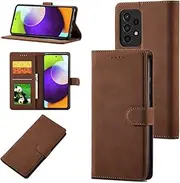 [YocoverTech] Case for Samsung A23 Wallet Case,for Galaxy A23 Case[6.6"] Retro Matte PU Leather Wallet Flip Cover with RFID Blocking Card Slots Magnetic Closure Kickstand Cover-Brown