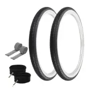 PRO+ TIRES 29" x 2.125" Black/White P-123A W/TUBES & RIM STRIPS 48mm Presta Valv