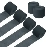 6 Roll Crepe Paper Streamers Decor Black