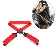 Nevenka Adjustable Ski Strap with Detachable Hook Loop Skiing Equipment-Red