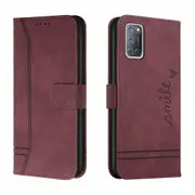 Closure Case with Flip Wallet Stand Function Cover for Oppo A52 - Red