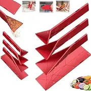 Flat 3-in-1 Measuring Spoon, Polygons Measuring Spoon, Polygon Flat Folding Measuring Spoon, Multifunction Folds Flat Kitchen Gadget Utensils Scoop Cook Baking Liquid Ingredients (Red)