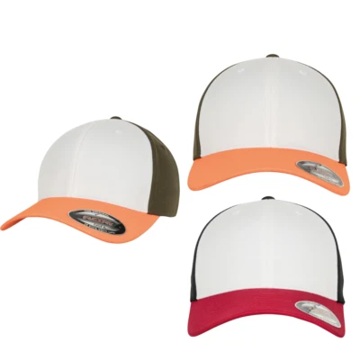Flexfit by Yupoong 3 Tone 6277TT - Unisex Curved Peak Snapback Baseball Cap