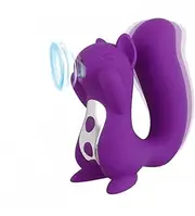 Dual Pleasure Purple Squirrel Vibrator and Air-Pulse Clitoral Stimulator, Clitoral Sucking, Clitoral Vibrator, Pressure-Wave Technology, Waterproof, Rechargeable, Sex Toy Vibrator for Women & Couples