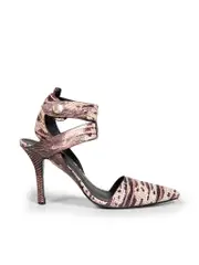 Leather Snake Embossed Heels
