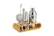 BOOC [9PCE] Cocktail Shaker Set Bartender Kit with Stand Bar Drink Mixer steel