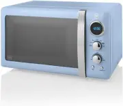 SM22030LBLN Retro LED Digital Microwave with Glass Turntable, 5 Power Levels & D