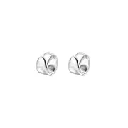 ANYCO Fashion Earrings Silver 925 Sterling Minimalist Punk Plated 18k Glossy Huggies for Women Men Jewelry