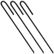 Rebar Stakes U/J Hook Extra Heavy Duty,(50pcs) 12 inch x 1/4 inch Rust Proof ...