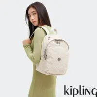 在飛比找momo購物網優惠-【KIPLING官方旗艦館】米杏豹紋印花上方拉鍊後背包-DE