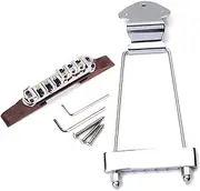 ERINGOGO 6 String Silver Piano Bridge Jazz Guitar Bridge Archtop Guitar Bridge Jazz Guitar Tailpiece Bamboo