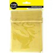 Value Craft Organza Bags Small-Mustard 17cm X 12.5cm (5 Pieces)