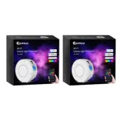 2 x Smart Wifi 3D Aurora LED Galaxy Star Light Projector Starry USB Adapter