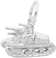 Sterling Silver Army Tank Charm by Rembrandt