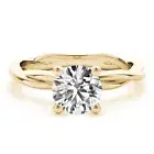 Forever One Moissanite Round Cut Solitaire Infinity Engagement Ring Yellow Gold