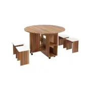 Wooden Folding Wheeled Dining Set
