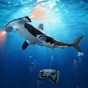 Remote Control Shark Toys High Simulation, Summer Water Toys for Kids, Ideal Gifts Boys Ages 6+, Party Fun Games for Pool & Bath (Gray)