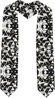 [EdWal] Fashion Modern Black White Gold Triangle print Graduation Stole and Sash Class for Unisex Adult Honor Stole Honor Stole of 2025