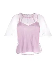 Mesh tulle blouse IT44 White