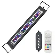 24/7 Lighting Aquarium LED Light, Sunrise-Daylight-Moonlight Mode and DIY Mode, Adjustable Timer Adjustable Brightness Fish Tank Light with Extendable Bracket