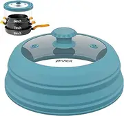 FPVIER Collapsible Microwave Splatter Cover - Vented Silicone & Glass Lid with Easy-Grip Handle, Fits 6 to 8 Inch Plates & Bowls, 9 Inch Diameter, Prevents Splatters & Ensures Even Heating