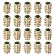 80Pcs Hex Threaded Inserts, M4-0.7x10 Zinc Alloy Hex-Flush Thread Insert