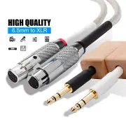 2PCS Audio Silver Plated HiFi Microphone XLR Cable 6.5mm Plug To Female 3Pin XLR