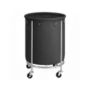 Laundry Basket with Wheels, Black