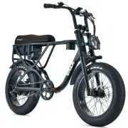 VALK Nomad Electric Fat Tyre Bike, 500W, 45km/hr, Throttle ebike, Disc Brakes, Shimano 7 spd, 20x4" Kenda Tyres, Suspension, Black