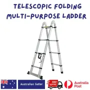 Traderight 3.4m Telescopic Folding Ladder 8 Step Multi-Purpose Aluminium