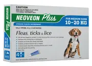Neoveon Plus Blue 4 Pack for Dogs 10kg to 20kg Flea Control Treatment