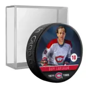 Montreal Canadiens Guy Lafleur NHL Alumni Photo Hockey Puck in Display Cube -NEW