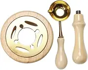 Generic Wax Seal Kit Wax Seal Furnace for Sealing Stamp Wax Seal Warmer Wax Melting Pot for Arts Crafts Wedding Invitations Letters, Wood Color