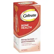 Caltrate Bone Health Calcium 600mg + Vitamin D3 500IU, 100 Tablets