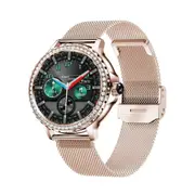 1.3 Inch Ip68 Waterproof Colour Screen Smart Watch Support Heart Rate / Blood Pressure Oxygen Monitoring Gold Smart Watches