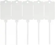 [Zenkrozi] Blank Waterproof Plastic Tags for Labeling, Reusable Luggage Hanging Labeling Self-Locking Shipping Seals, Storage Label Tags, Writable Mark Labels for Logistics and Organizing (White, 50pcs)
