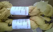 Lot of 2 Skeins Trendsetter Yarns SOLEIL Cotton Wood Beads Fabric Leaves