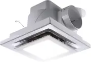 Bathroom Exhaust Fan with LED Light Square Quiet Modern Ceiling Mount Ventilatio