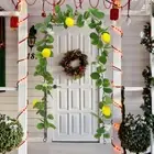 Artificial Lemon Garland with Flowers Cabinet Home Garden Wall Greenery Vine