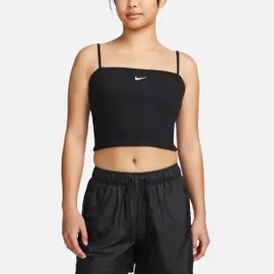 【NIKE 耐吉】背心 女款 運動背心 短版 AS W NSW ESSNTL RIB CROP TOP 黑 DM6738-010