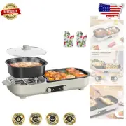 Multi-Function Electric Hot Pot with Korean BBQ Grill - Fast Heating Design