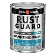 White Knight 1L Silver Gloss Rust Guard Hammered Finished Paint