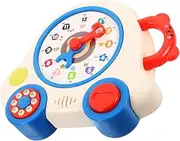 Yardwe Interactive Learning Clock for Cognition Educational Plaything Cartoon Clock Model Engaging Quiz Mode Safe Design for Parent Interaction