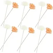 12pcs Fragrance Diffuser Sticks with Realistic Flower Design Flameless Oil Diffuser for Bathroom Home Decor Portable Rattan Sticks for Longlasting Scents Colors