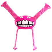 Rogz Flossy Grinz Oral Care Dog Squeaker Toy Pink Large