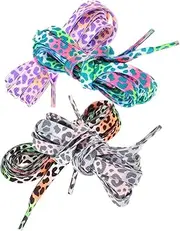[VALICLUD] Decorative Sports Shoelaces 4 Pairs of Reusable Reflective and Glow Dark Laces Shoes