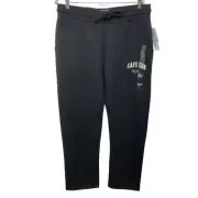 Cuffy's MA Mass Cape Cod Lounge Sweatpant Black Straight Leg Travel Women L NWT