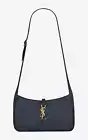 Saint Laurent 5 A 7 YSL Regenerated Nylon Navy Blue Bronze Logo Shoulder Bag