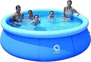 [Outraveler] 10ft x 30in Inflatable Swimming Pool, Outdoor Above Ground Pool, Top Ring Blow Up Pool